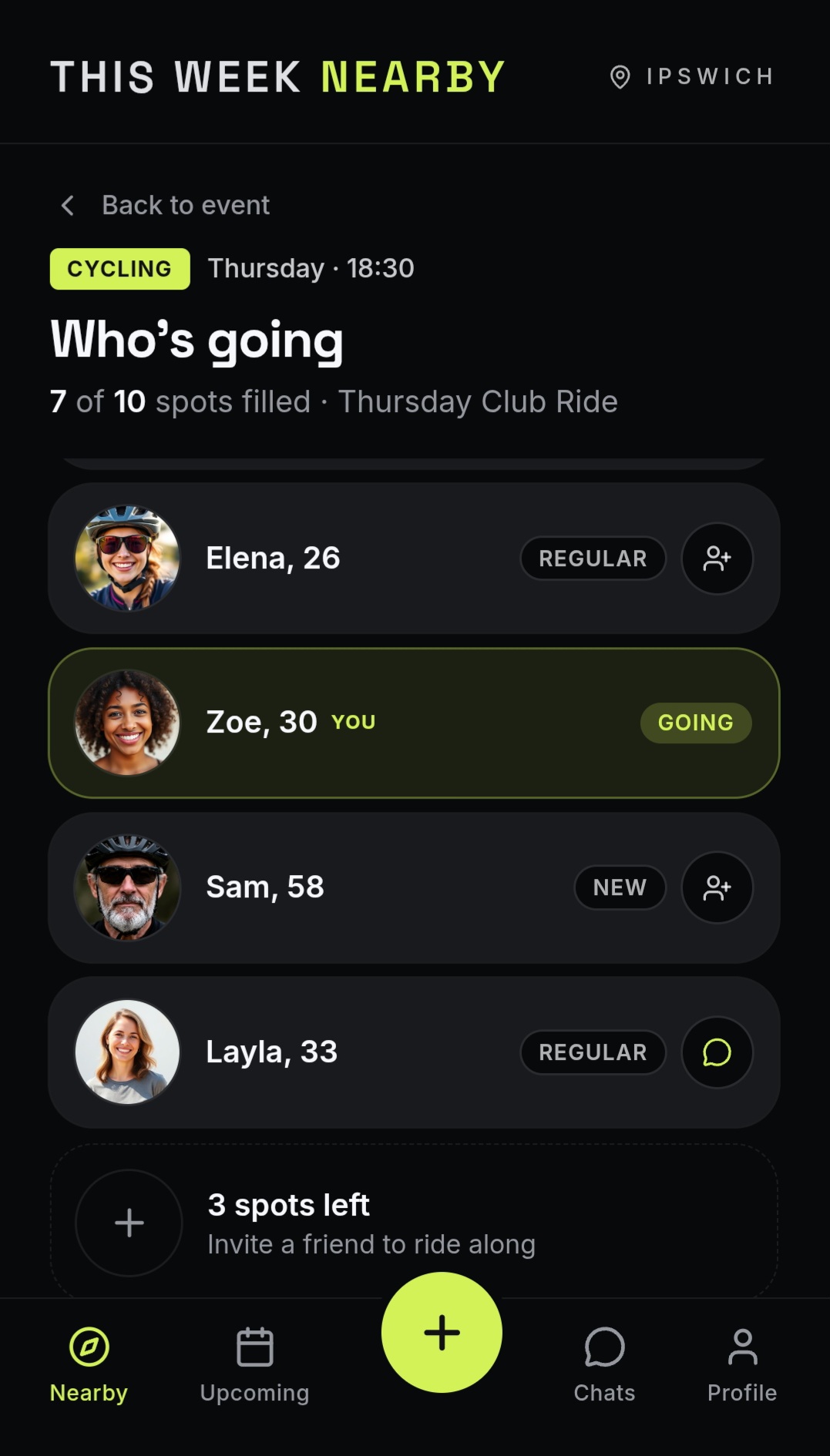 See who's going.